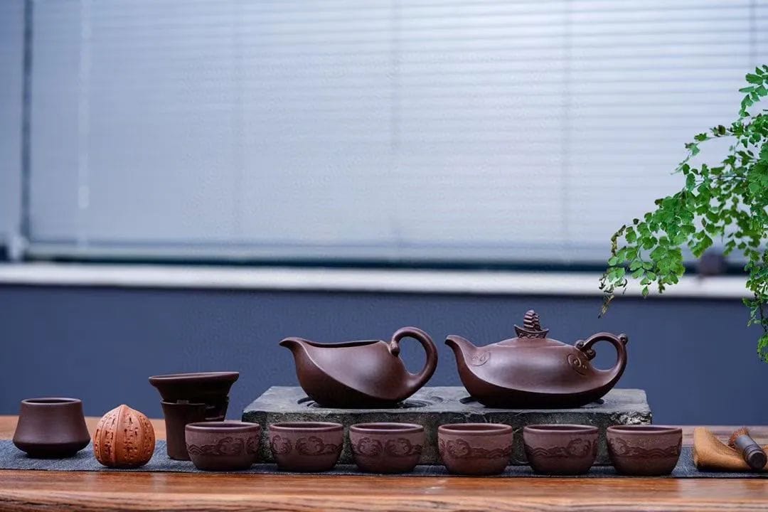 Purple clay teapot