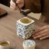 Ceramic Tea Canister, Enamel Color Tea Canister