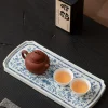 Ceramic Tea Tray, Blue and White Porcelain Tea Tray