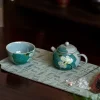 Lotus Pattern Chinese Ceramic Green Tea Cups
