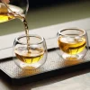 Fancy Clear Glass Double Walled Tea Cups