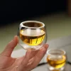 Fancy Clear Glass Double Walled Tea Cups