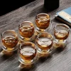 Fancy Clear Glass Double Walled Tea Cups