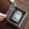 Old Vintage Ceramic Ru Kiln Tea Caddy
