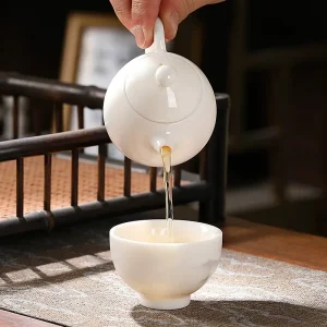 Small Ceramic Tea Pot, Premium Suet Jade Ceramic Teapot