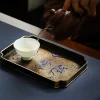 Vintage Brass Tea Tray, Hand-Painted Lacquered