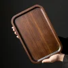Wooden Tea Serving Tray, Black Walnut Wood Tea Serving Tray