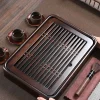 Wooden Tea Tray, Ebony Solid Wood Tea Tray