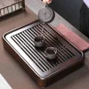 Wooden Tea Tray, Ebony Solid Wood Tea Tray