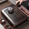 Wooden Tea Tray, Ebony Solid Wood Tea Tray