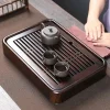 Wooden Tea Tray, Ebony Solid Wood Tea Tray
