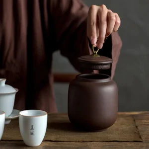 Large Airtight Yixing Purple Clay Yixing Tea Caddy