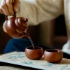 Yixing Zisha Zhuni Clay Teapot Set,1 Teapot and 2 Teacups