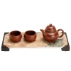 Yixing Zisha Zhuni Clay Teapot Set,1 Teapot and 2 Teacups