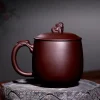 yixing zisha purple clay tea mug with pixiu ornament lid and dragon shaped handle classic chinese tea cup