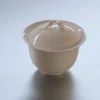 100 ml white porcelain gaiwan with a branch-shaped lid knob, displayed against a light gray background