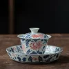 Complete Antique Gaiwan on a matching tray, forming the core of a timeless Best Gaiwan Tea Set.
