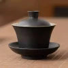 Dehua Black Pottery Three Component Gaiwan