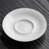 Saucer for a Porcelain Gaiwan, crafted from smooth white porcelain to complement the elegant rice pattern gaiwan design.