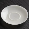 Saucer for a Mutton Fat Jade Gaiwan, featuring a smooth, glossy white porcelain surface that complements the elegant gaiwan tea bowl design.