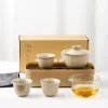 portable travel gaiwan tea set 1 gaiwan 3 tea cups 1